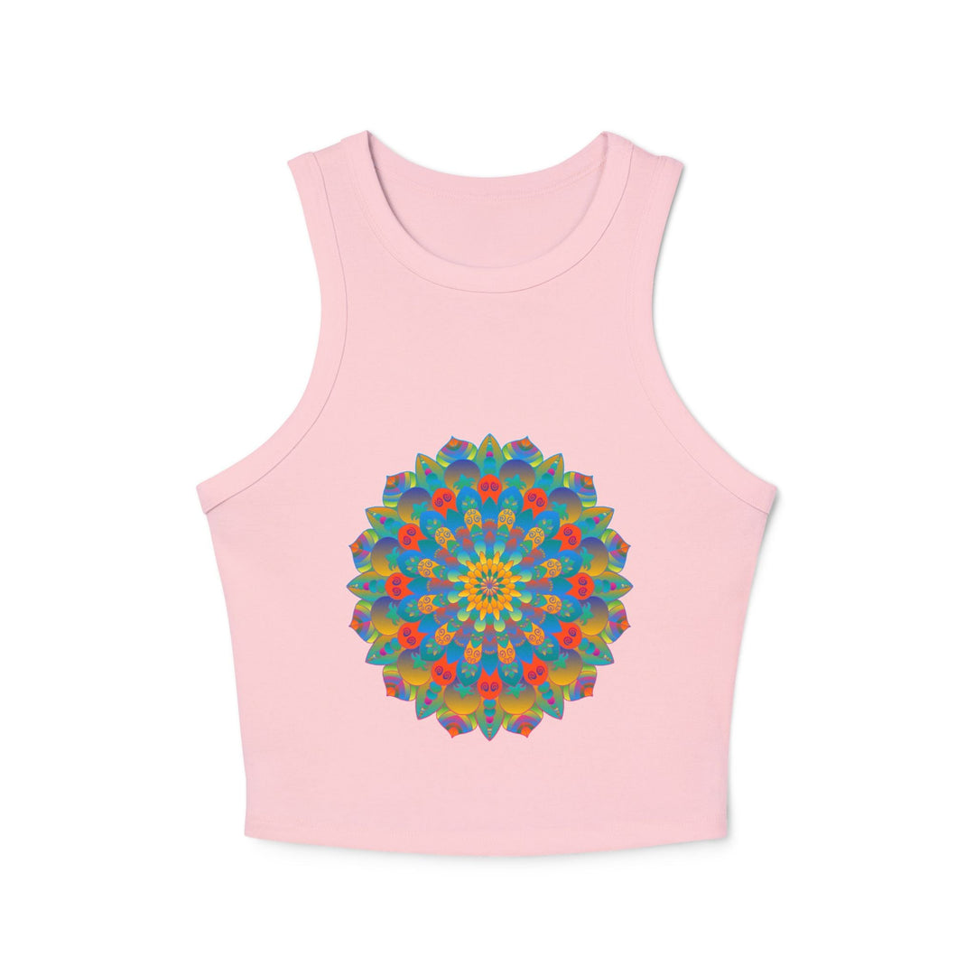 Vibrant Mandala Racerback Tank Top Tank Top - Blululi