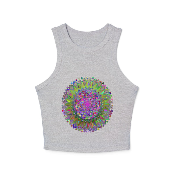 Vibrant Mandala Racerback Tank Top Tank Top - Blululi