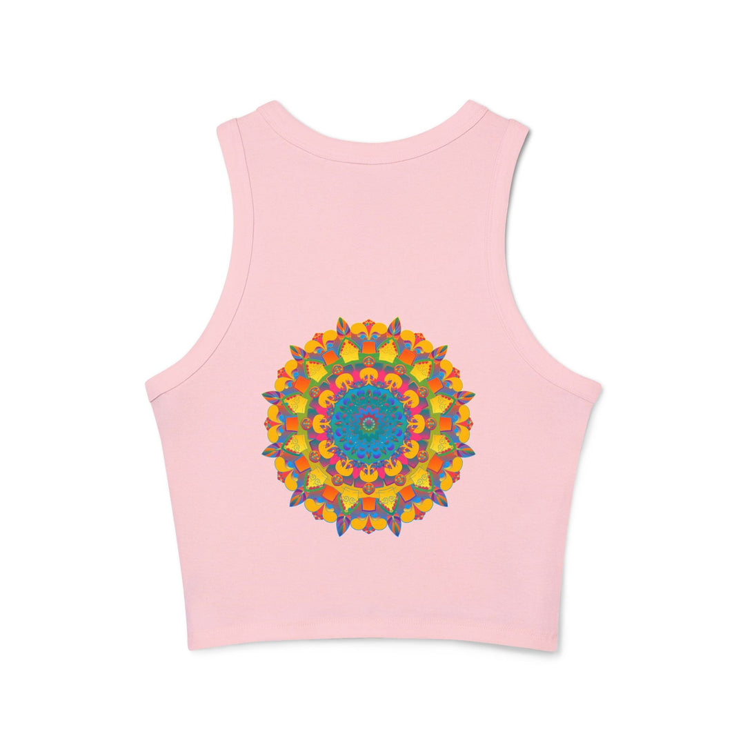 Vibrant Mandala Racerback Tank Top Tank Top - Blululi