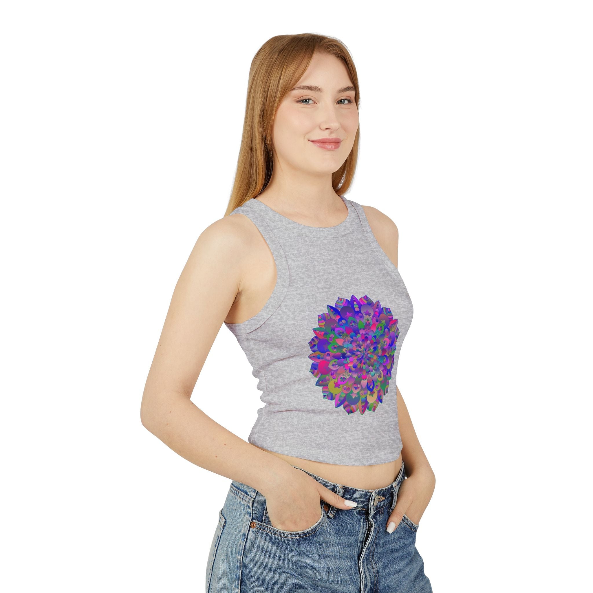 Vibrant Mandala Racerback Tank Top Tank Top - Blululi