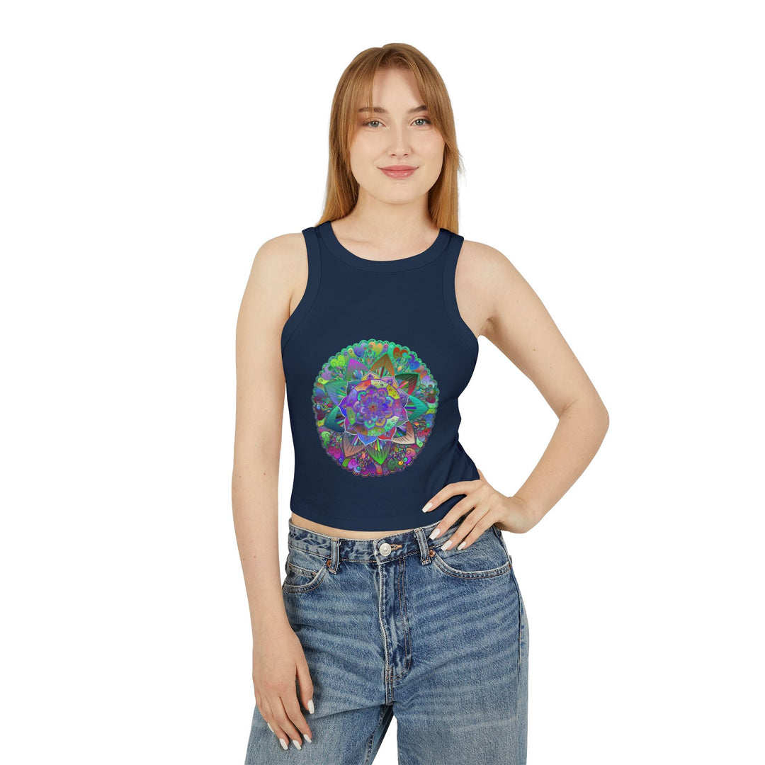 Vibrant Mandala Racerback Tank Top Tank Top - Blululi