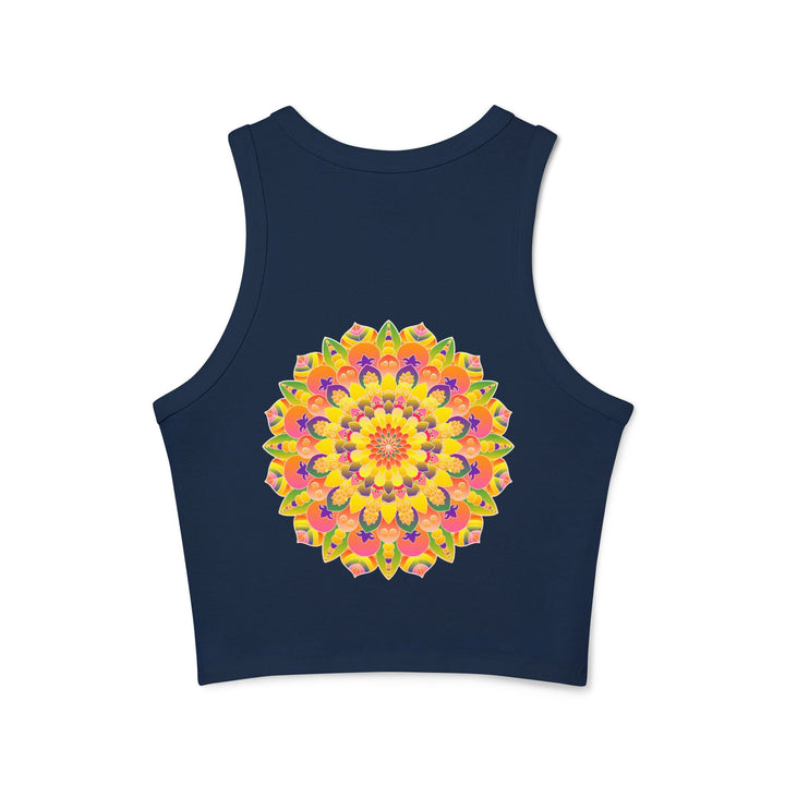 Vibrant Mandala Racerback Tank Top Tank Top - Blululi