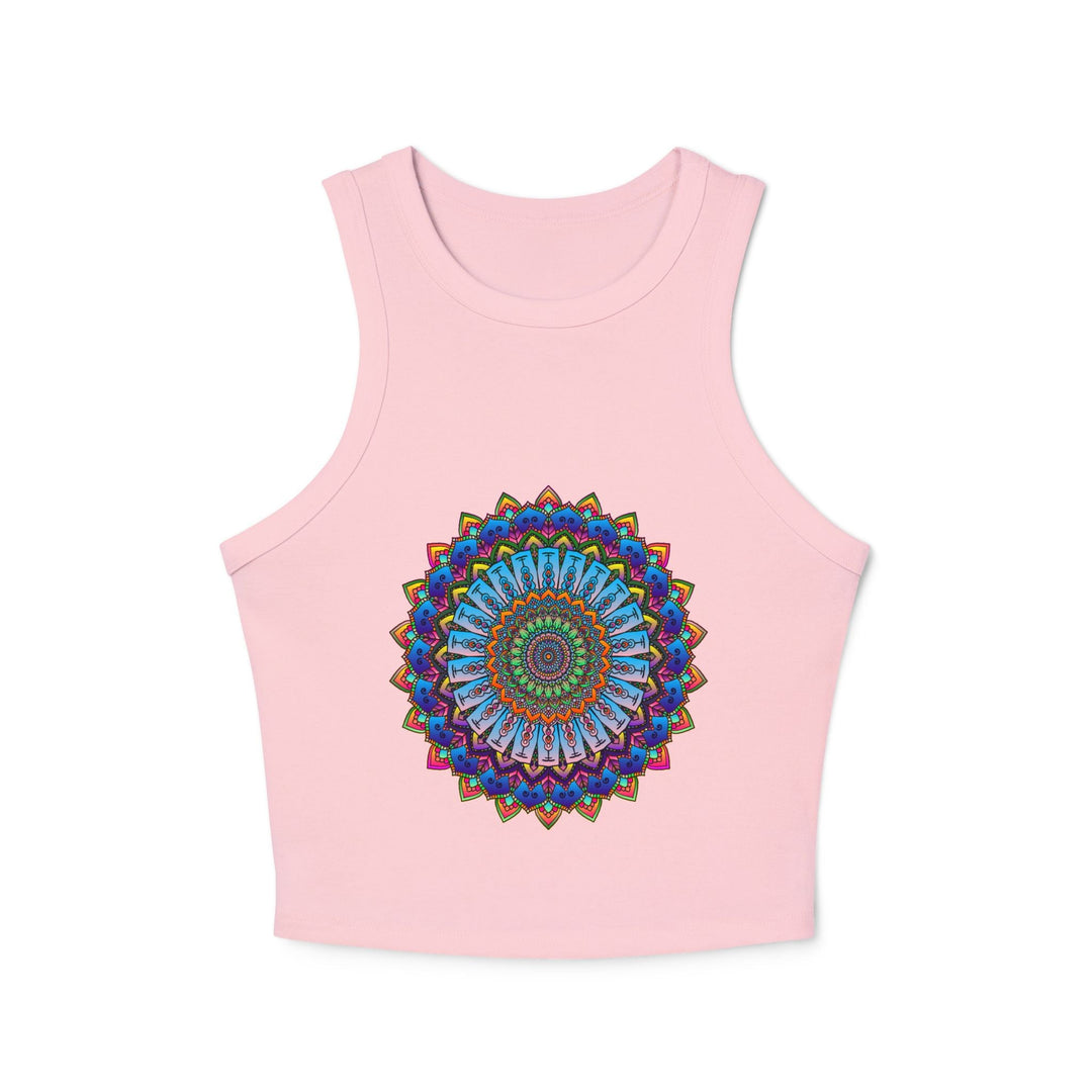 Vibrant Mandala Racerback Tank Top Tank Top - Blululi