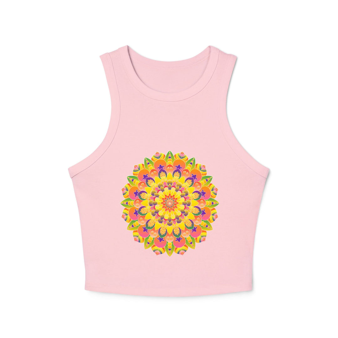 Vibrant Mandala Racerback Tank Top Tank Top - Blululi