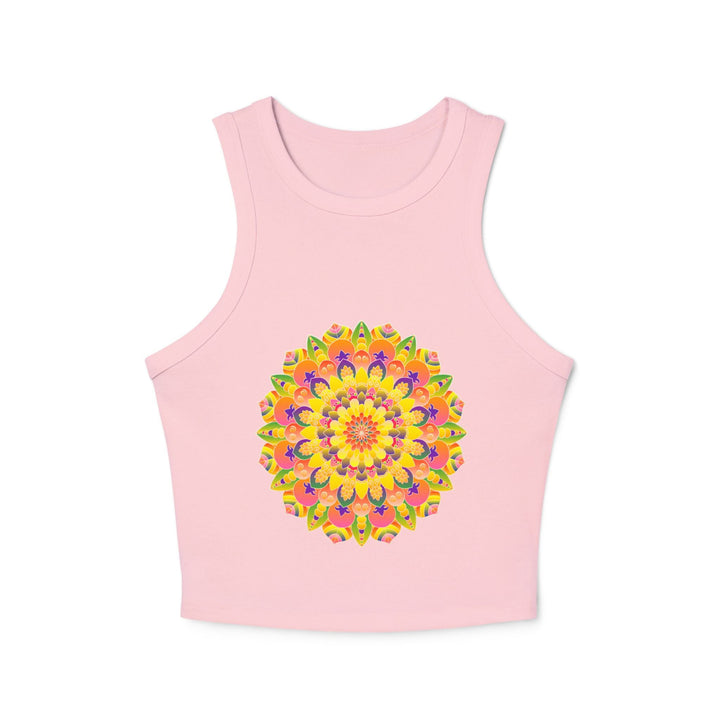 Vibrant Mandala Racerback Tank Top Tank Top - Blululi