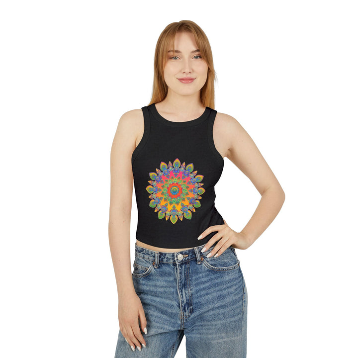 Vibrant Mandala Racerback Tank Top Tank Top - Blululi