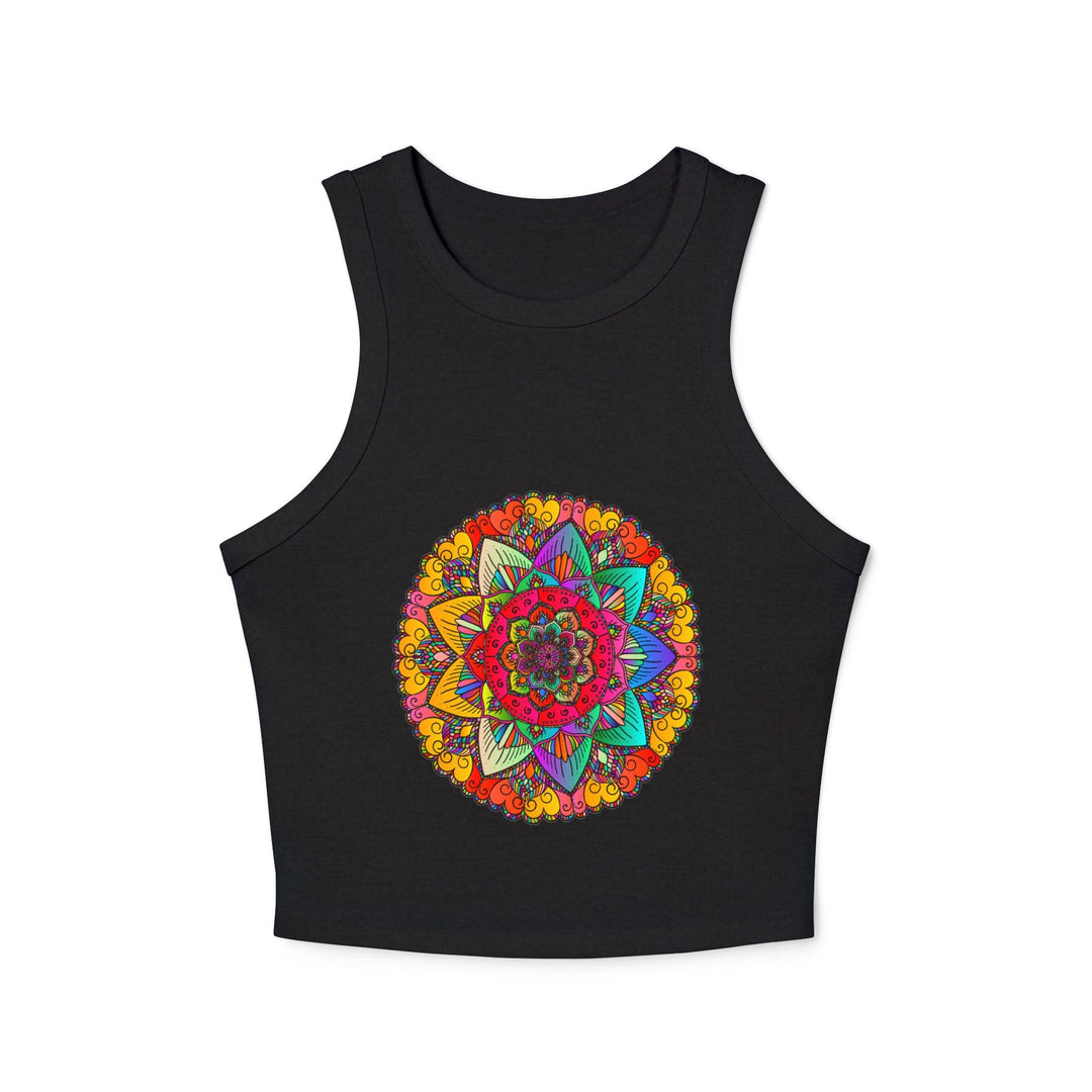 Vibrant Mandala Racerback Tank Top Tank Top - Blululi