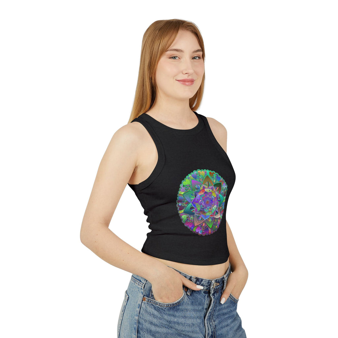 Vibrant Mandala Racerback Tank Top Tank Top - Blululi