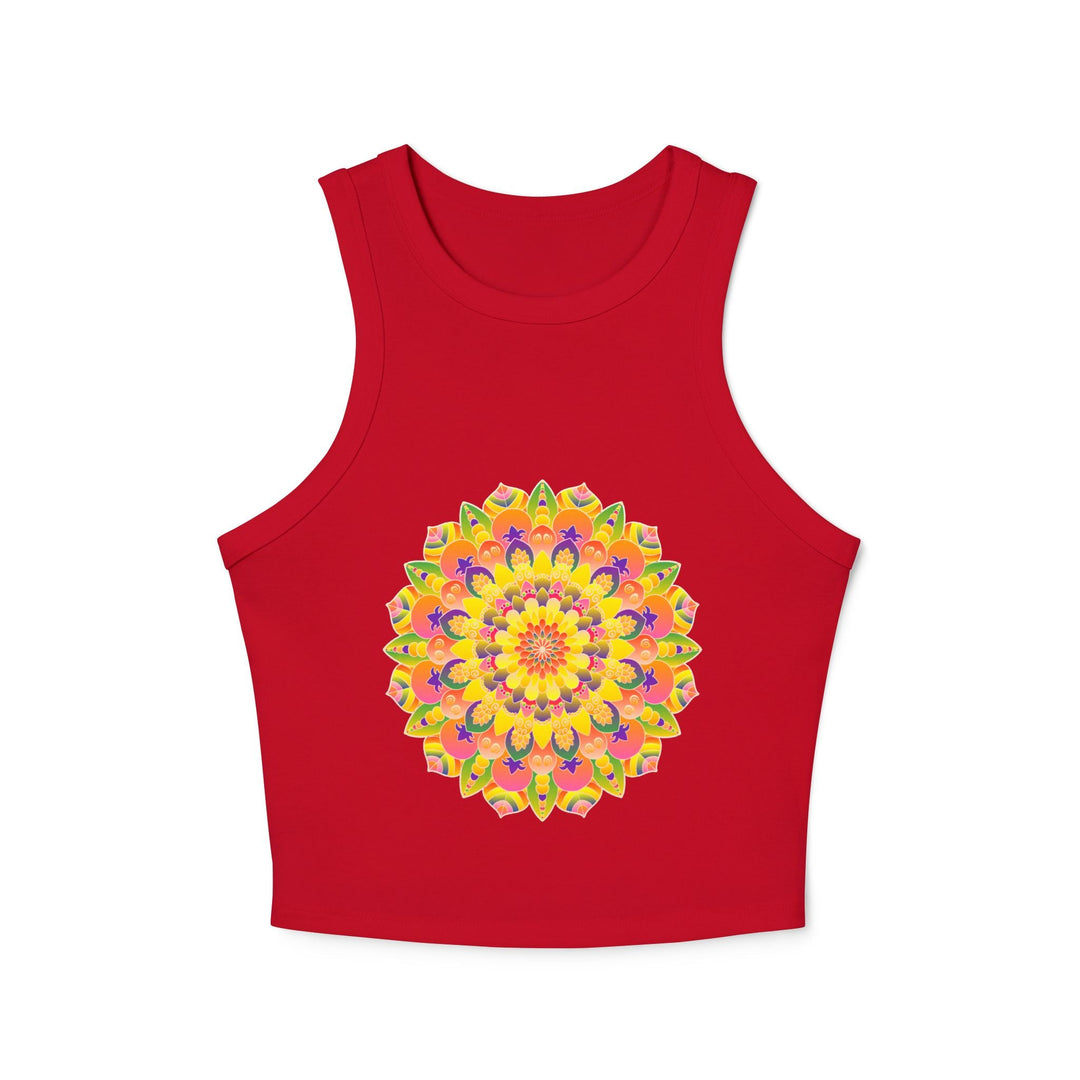 Vibrant Mandala Racerback Tank Top Tank Top - Blululi