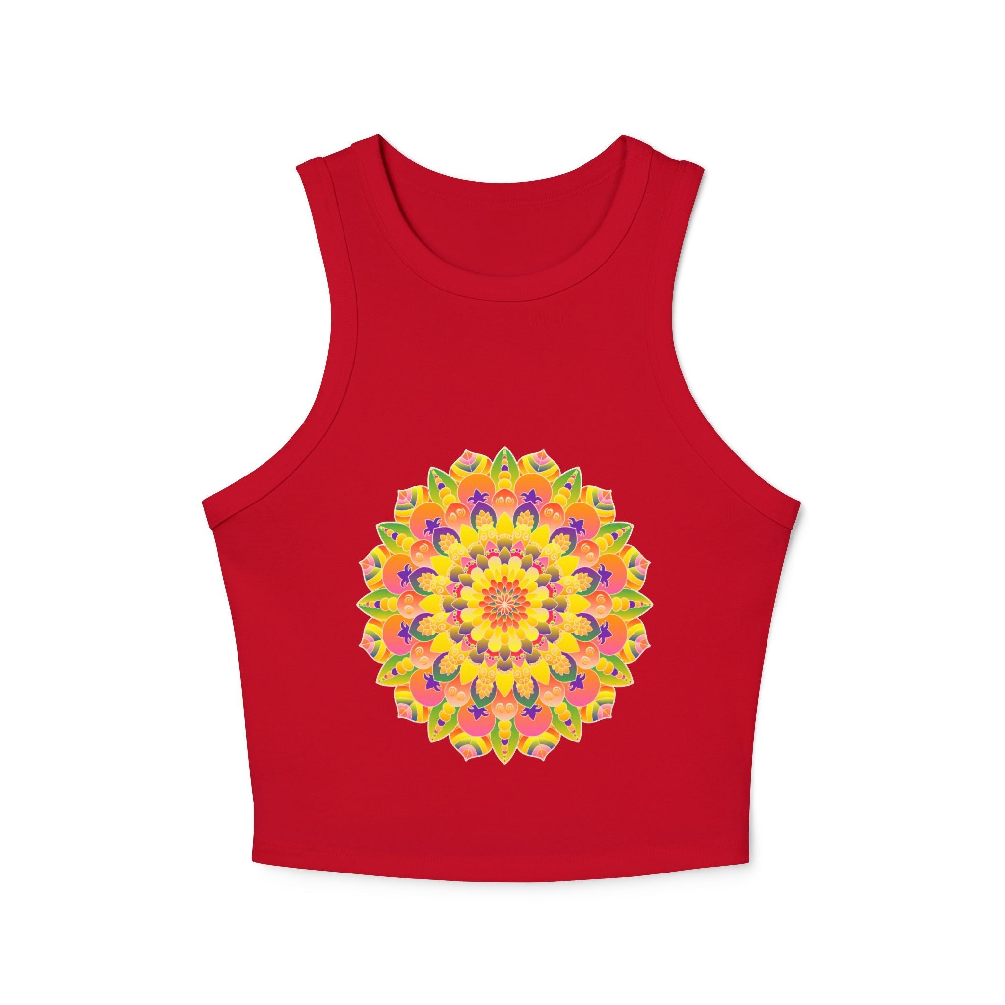 Vibrant Mandala Racerback Tank Top Tank Top - Blululi