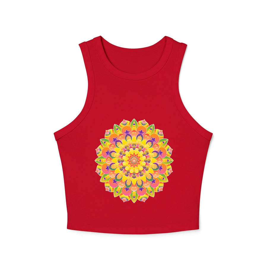 Vibrant Mandala Racerback Tank Top Tank Top - Blululi