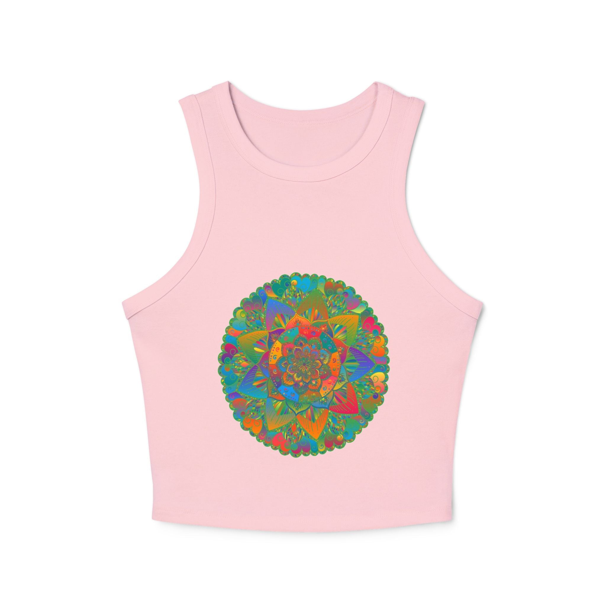 Vibrant Mandala Racerback Tank Top Tank Top - Blululi