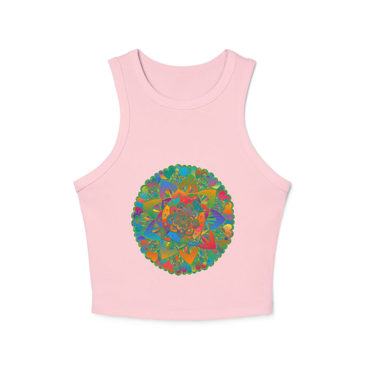 Vibrant Mandala Racerback Tank Top Tank Top - Blululi