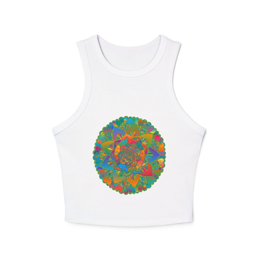 Vibrant Mandala Racerback Tank Top Tank Top - Blululi