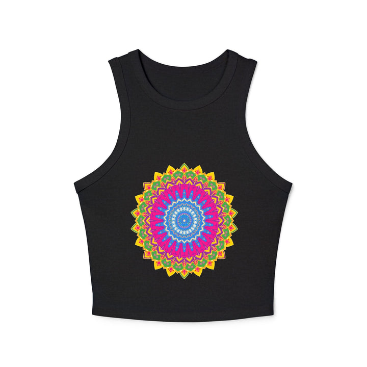 Vibrant Mandala Racerback Tank Top Tank Top - Blululi