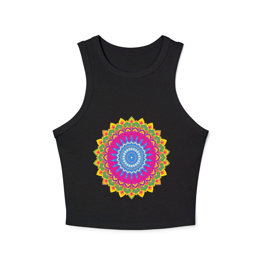 Vibrant Mandala Racerback Tank Top Tank Top - Blululi