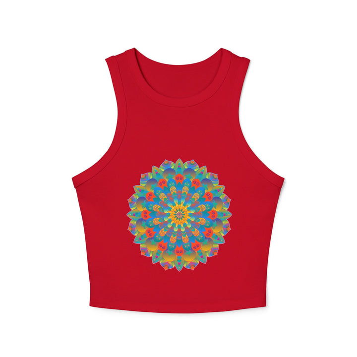 Vibrant Mandala Racerback Tank Top Tank Top - Blululi