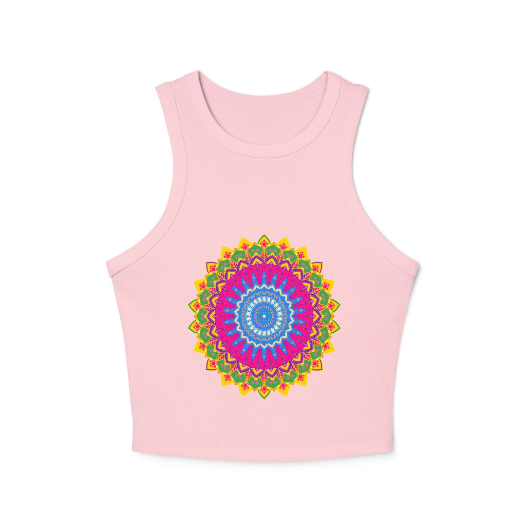 Vibrant Mandala Racerback Tank Top Tank Top - Blululi