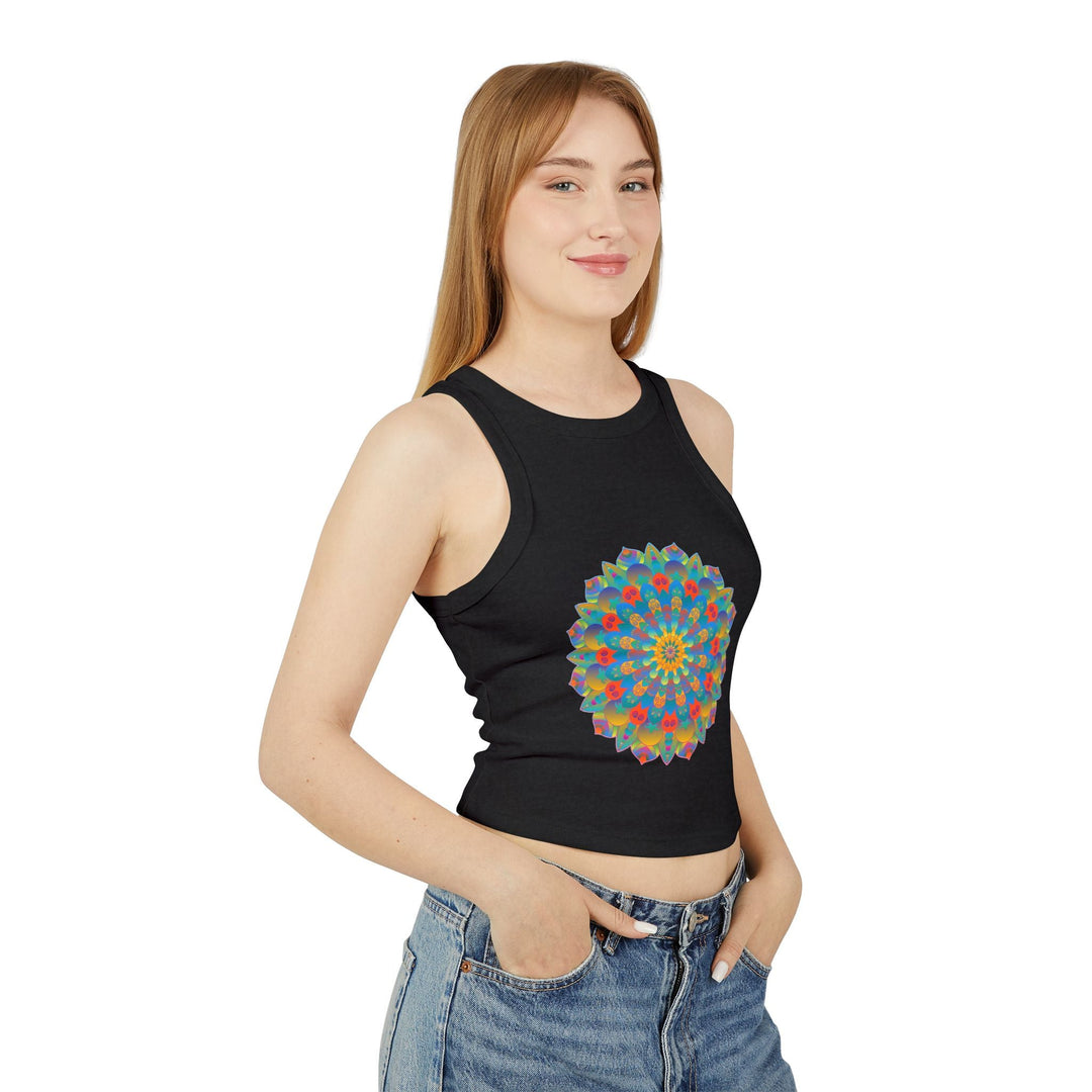 Vibrant Mandala Racerback Tank Top Tank Top - Blululi