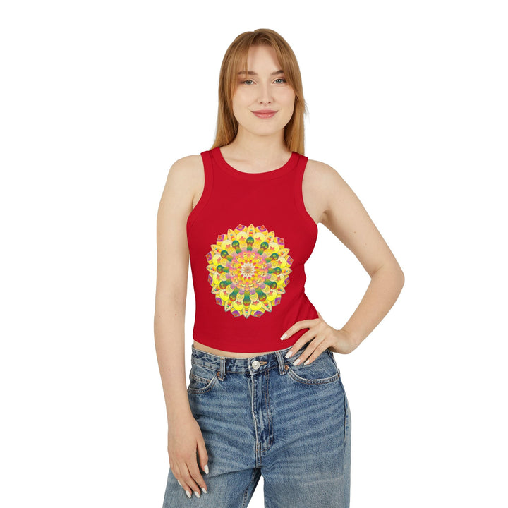 Vibrant Mandala Racerback Tank Top Tank Top - Blululi