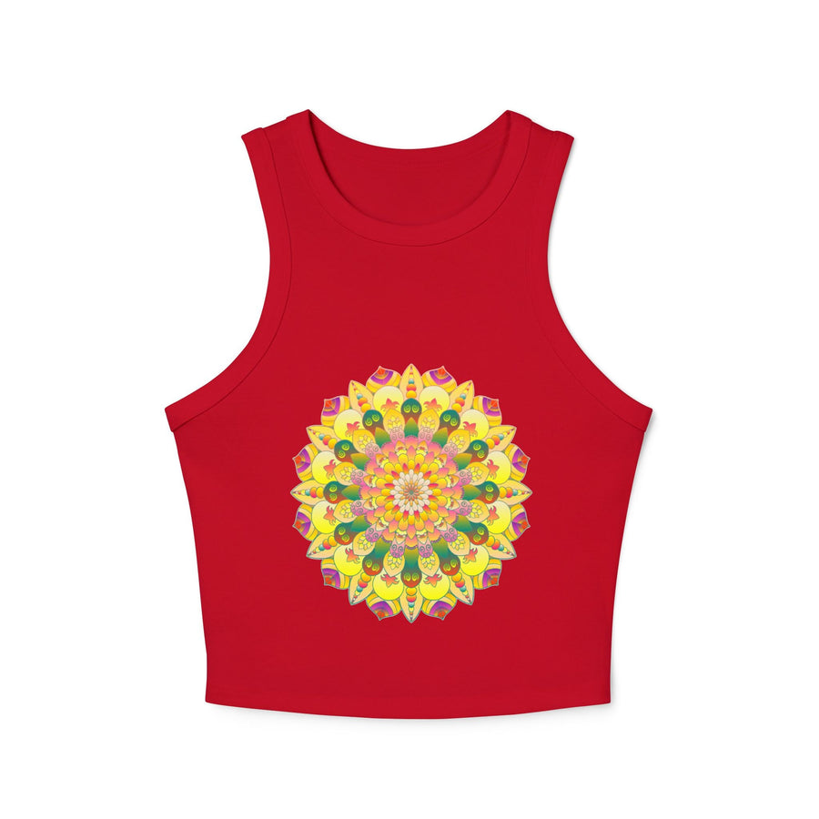 Vibrant Mandala Racerback Tank Top Tank Top - Blululi