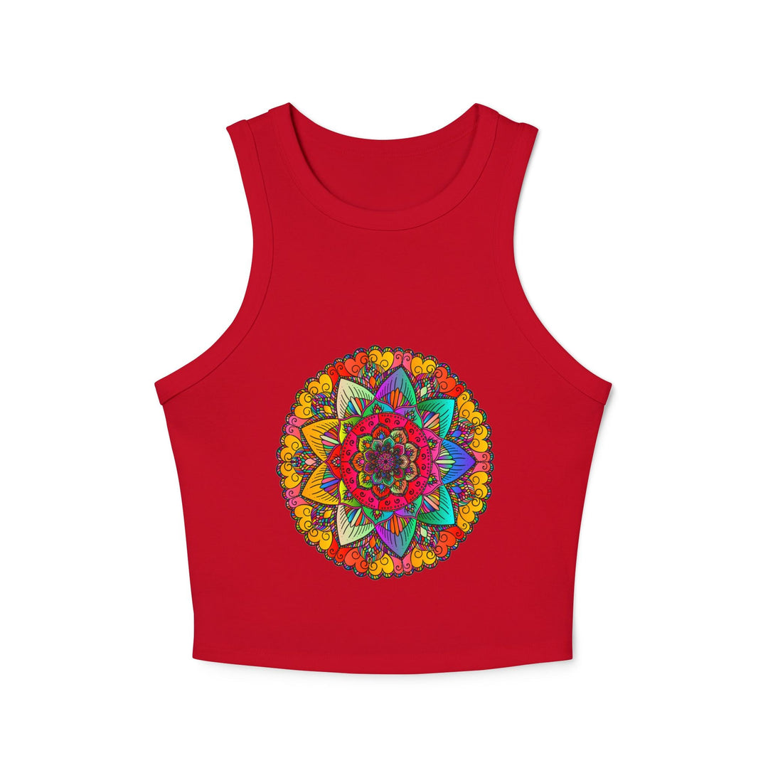 Vibrant Mandala Racerback Tank Top Tank Top - Blululi