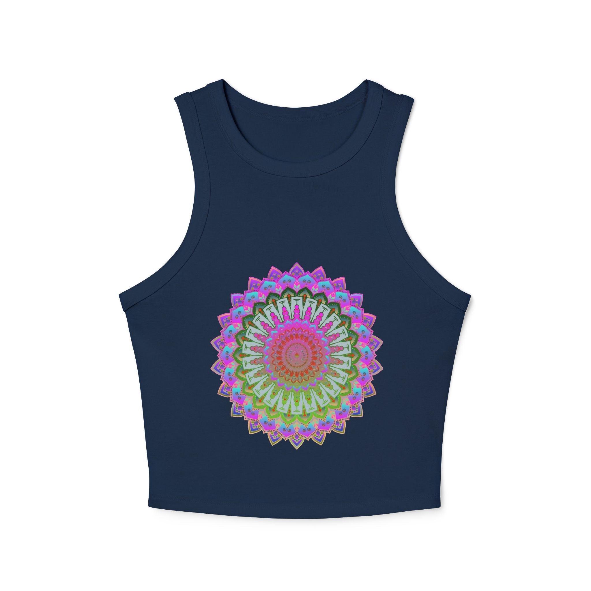 Vibrant Mandala Racerback Tank Top Tank Top - Blululi