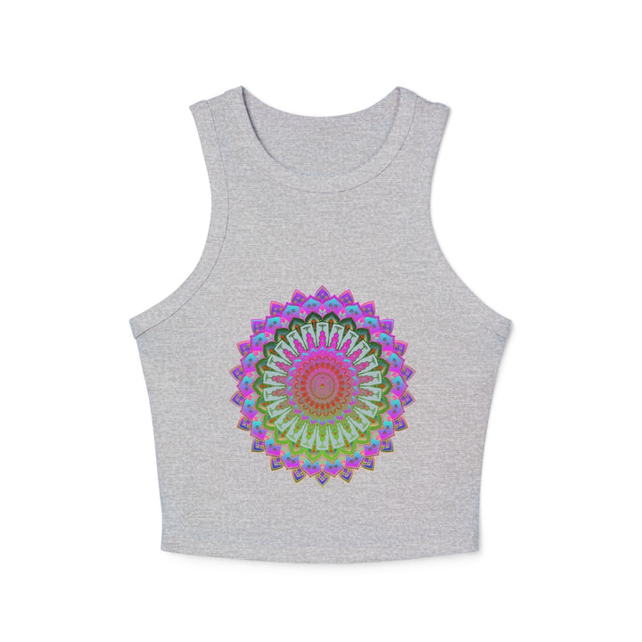 Vibrant Mandala Racerback Tank Top Tank Top - Blululi