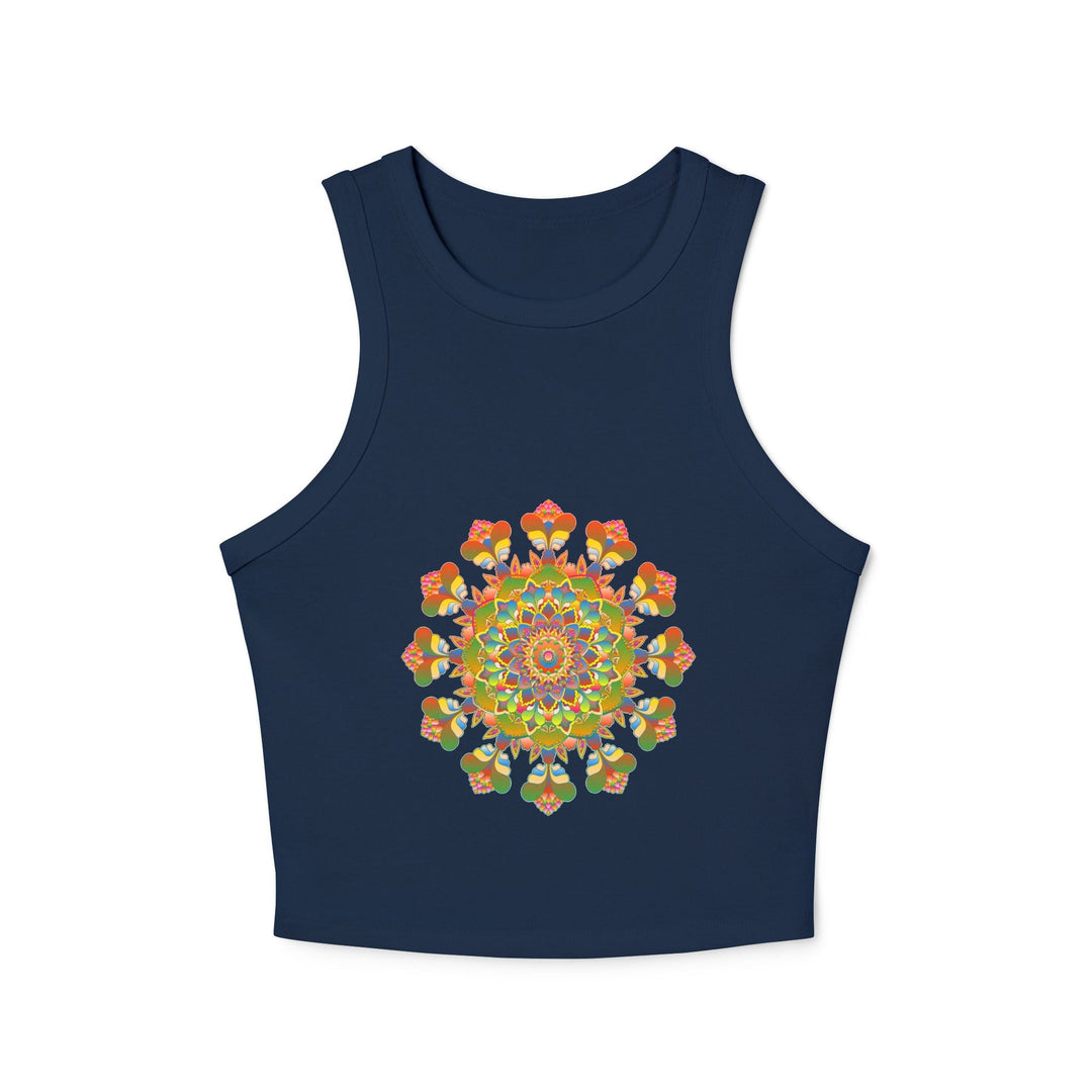 Vibrant Mandala Racerback Tank Top Tank Top - Blululi