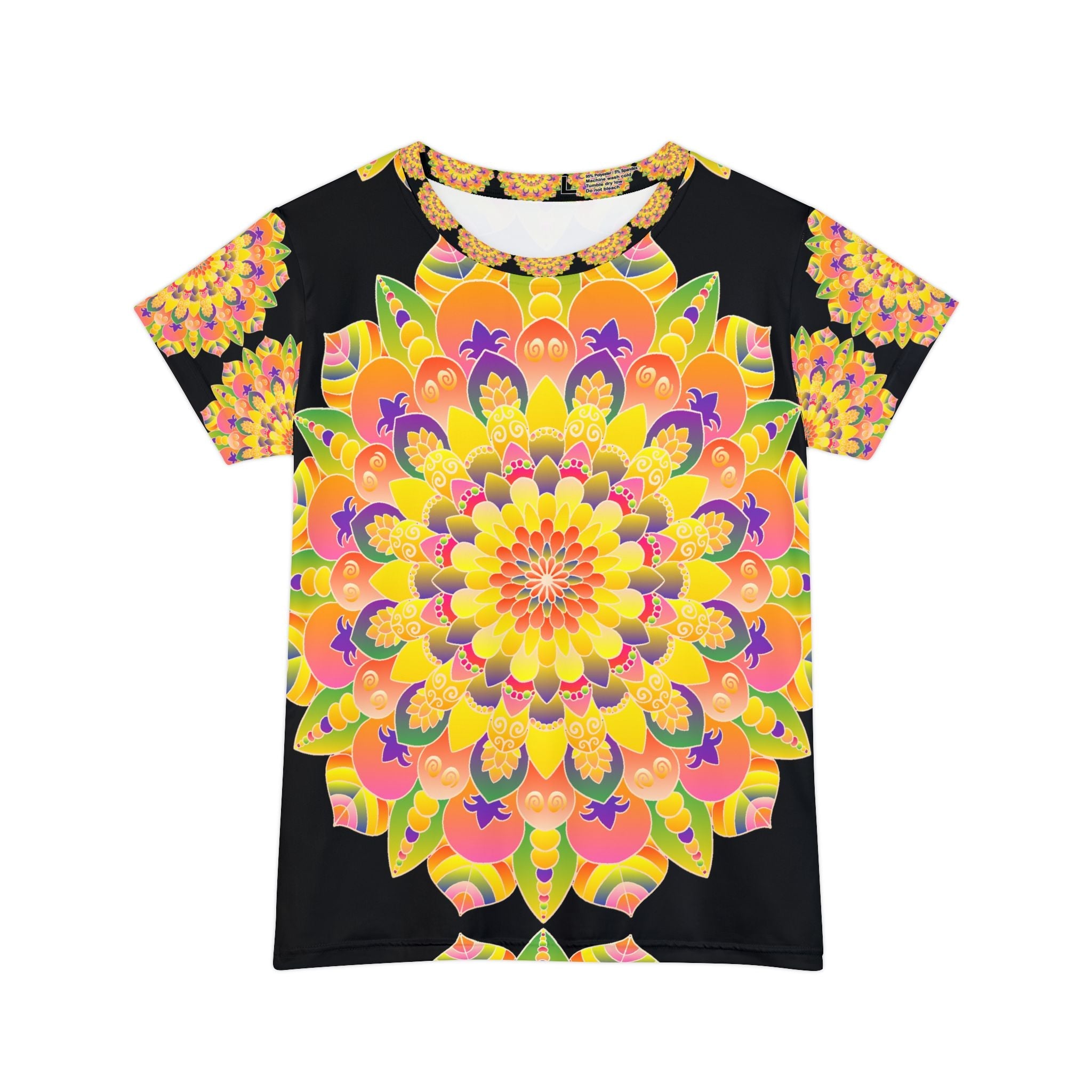 Vibrant Mandala Rainbow Design Women's T-Shirt All Over Prints - Blululi