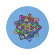 Vibrant Mandala Round Rug with Grape Background - 60" Chenille Decor - Blululi