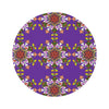 Vibrant Mandala Round Rug with Grape Background - 60" Chenille Decor - Blululi