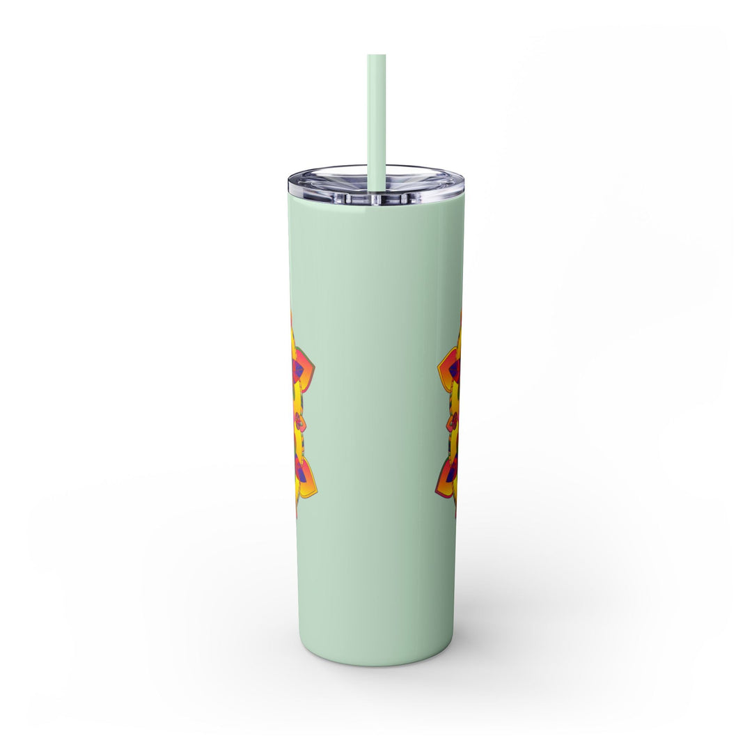 Vibrant Mandala Skinny Tumbler - Hot & Cold Drinks Mug - Blululi