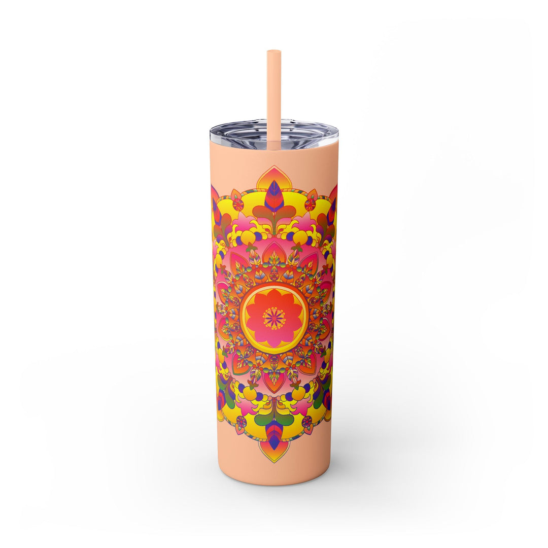 Vibrant Mandala Skinny Tumbler - Hot & Cold Drinks Mug - Blululi