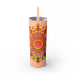 Vibrant Mandala Skinny Tumbler - Hot & Cold Drinks Mug - Blululi