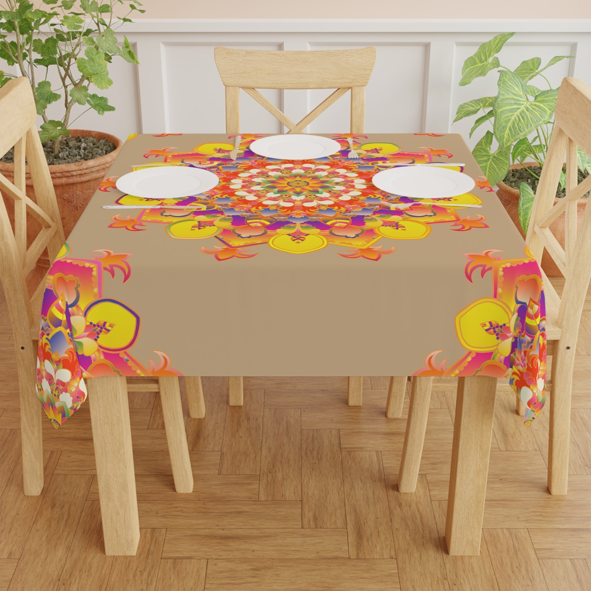 Vibrant Mandala Tablecloth - Bohemian Decor Home Decor - Blululi