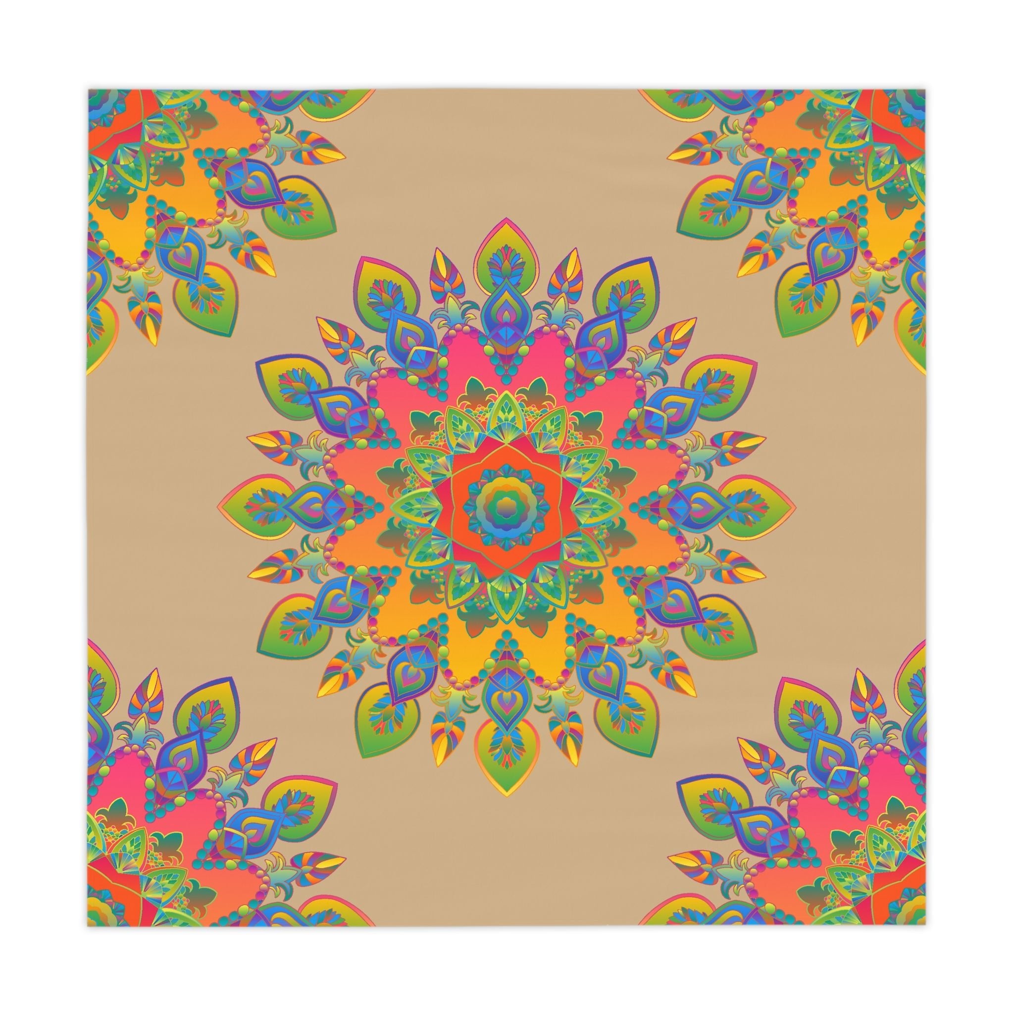 Vibrant Mandala Tablecloth - Circular Design Home Decor - Blululi