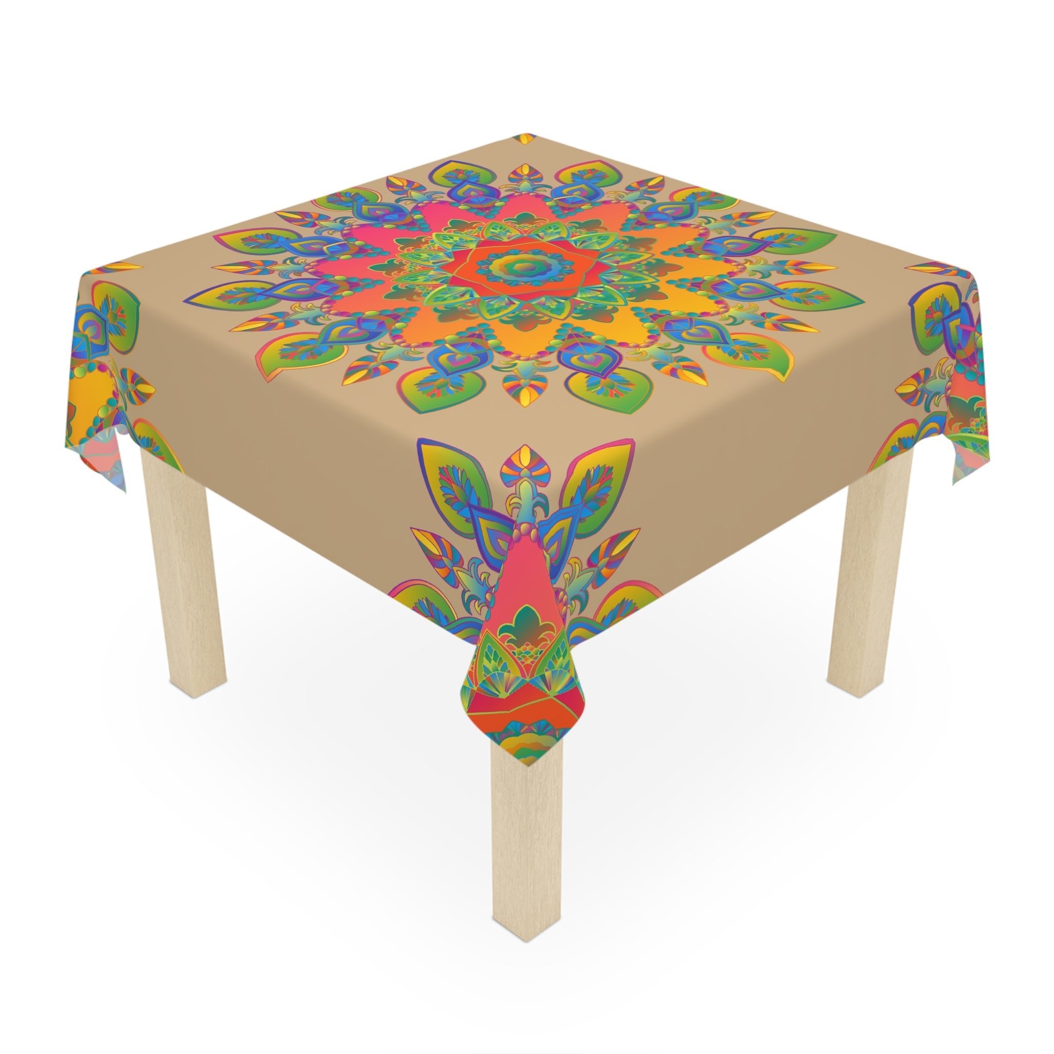 Vibrant Mandala Tablecloth - Circular Design Home Decor - Blululi