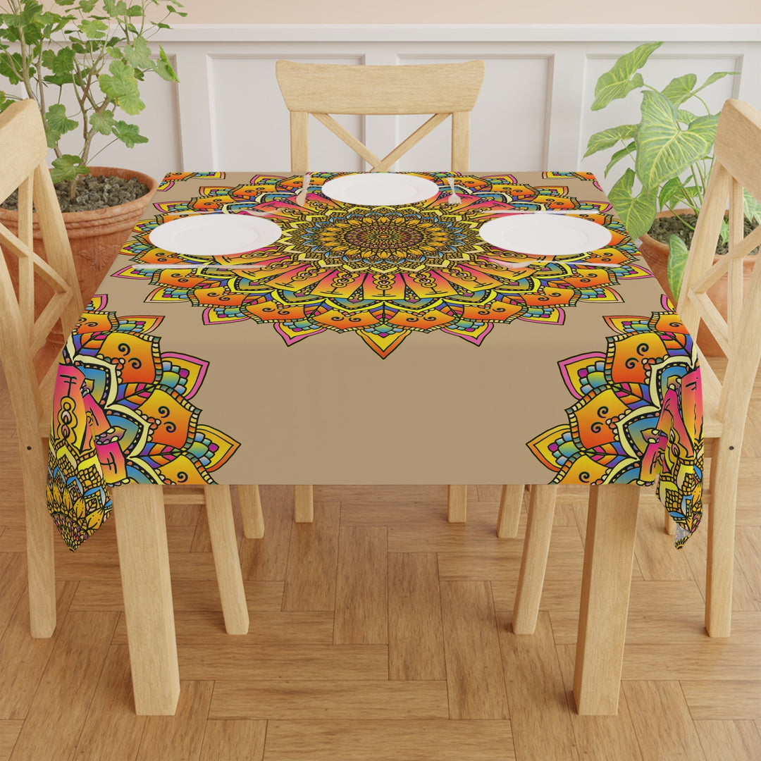 Vibrant Mandala Tablecloth - Colorful & Psychedelic Home Decor - Blululi
