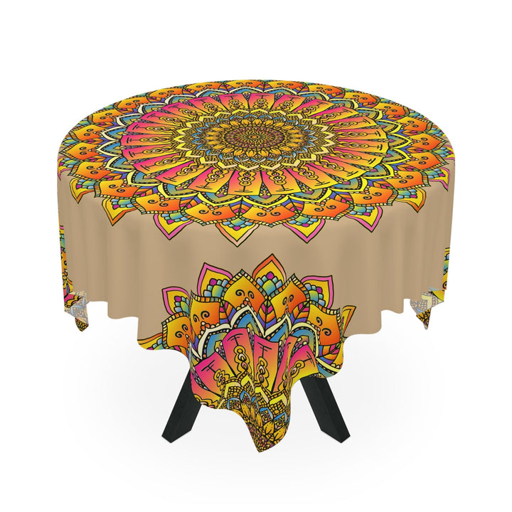 Vibrant Mandala Tablecloth - Colorful & Psychedelic Home Decor - Blululi