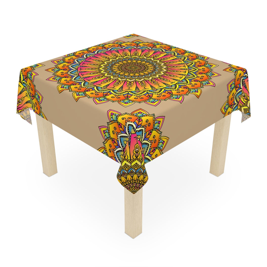 Vibrant Mandala Tablecloth - Colorful & Psychedelic Home Decor - Blululi
