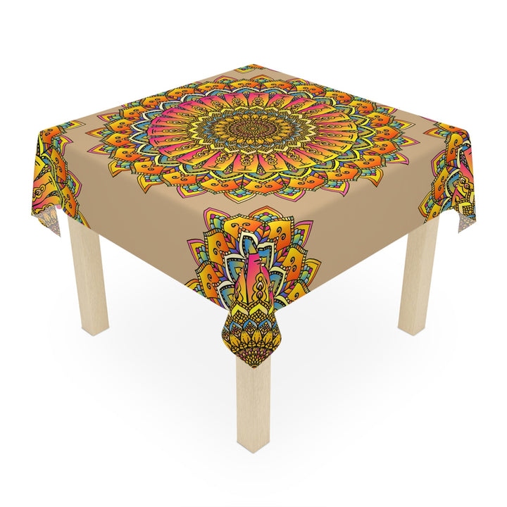 Vibrant Mandala Tablecloth - Colorful & Psychedelic Home Decor - Blululi