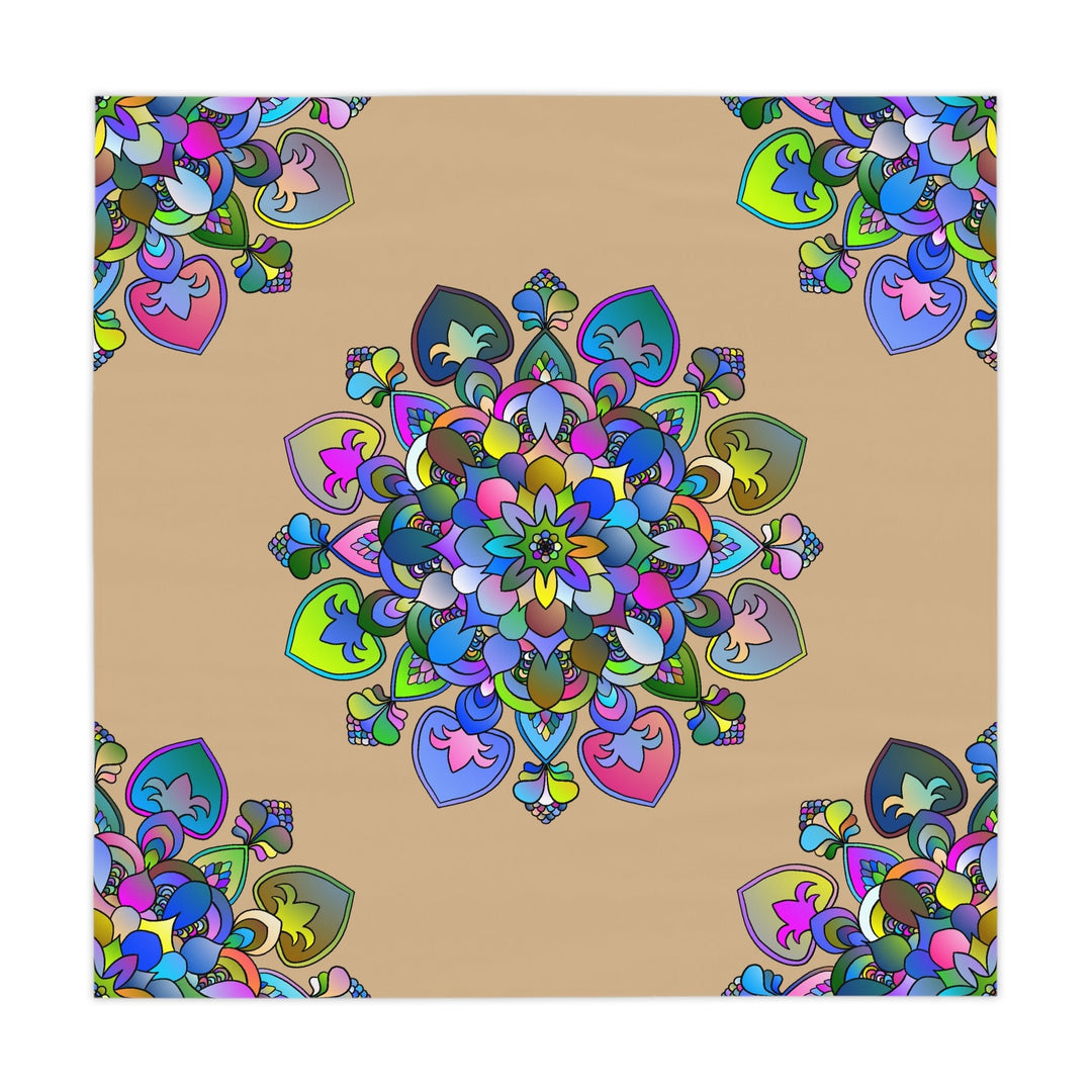 Vibrant Mandala Tablecloth - Colorful Sand Art Design Home Decor - Blululi