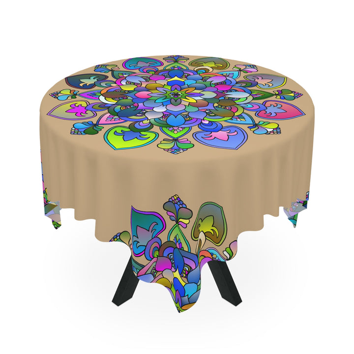 Vibrant Mandala Tablecloth - Colorful Sand Art Design Home Decor - Blululi