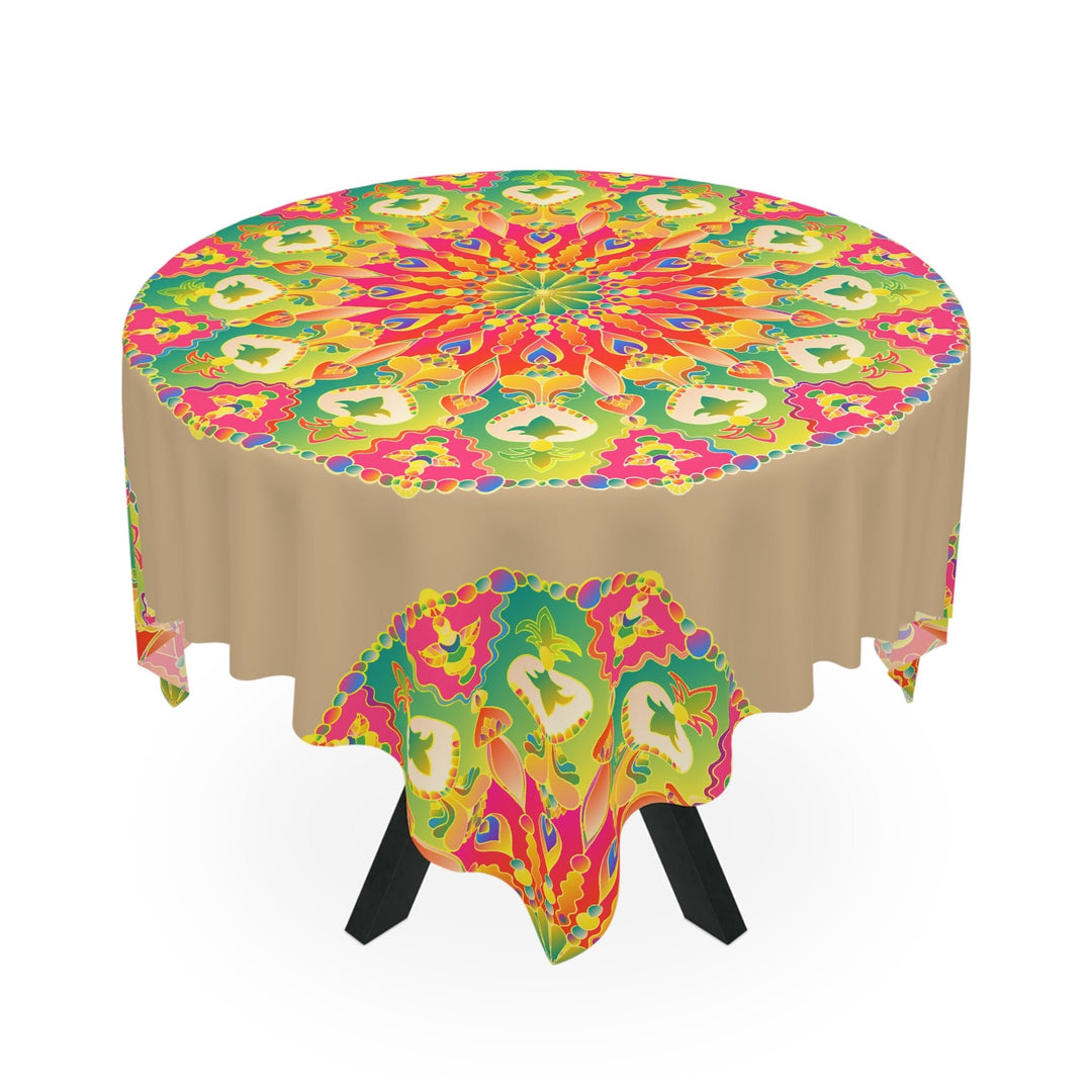 Vibrant Mandala Tablecloth - Colorful Sand Art Home Decor - Blululi