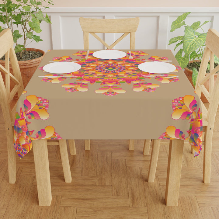 Vibrant Mandala Tablecloth - Colorful Sand Art Home Decor - Blululi