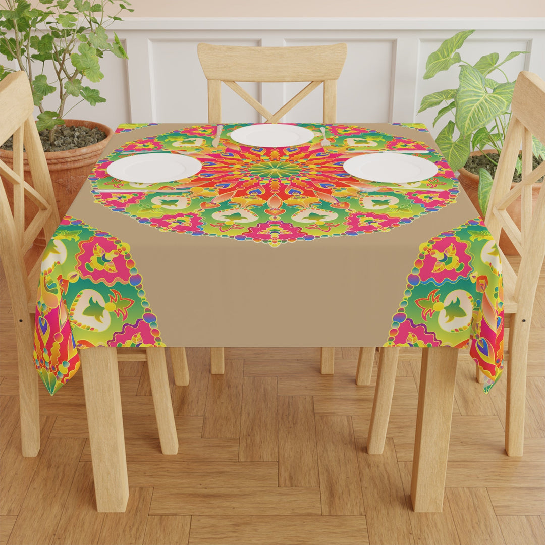 Vibrant Mandala Tablecloth - Colorful Sand Art Home Decor - Blululi