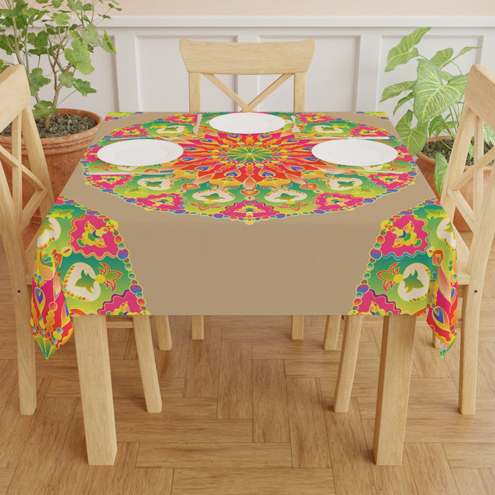 Vibrant Mandala Tablecloth - Colorful Sand Art Home Decor - Blululi