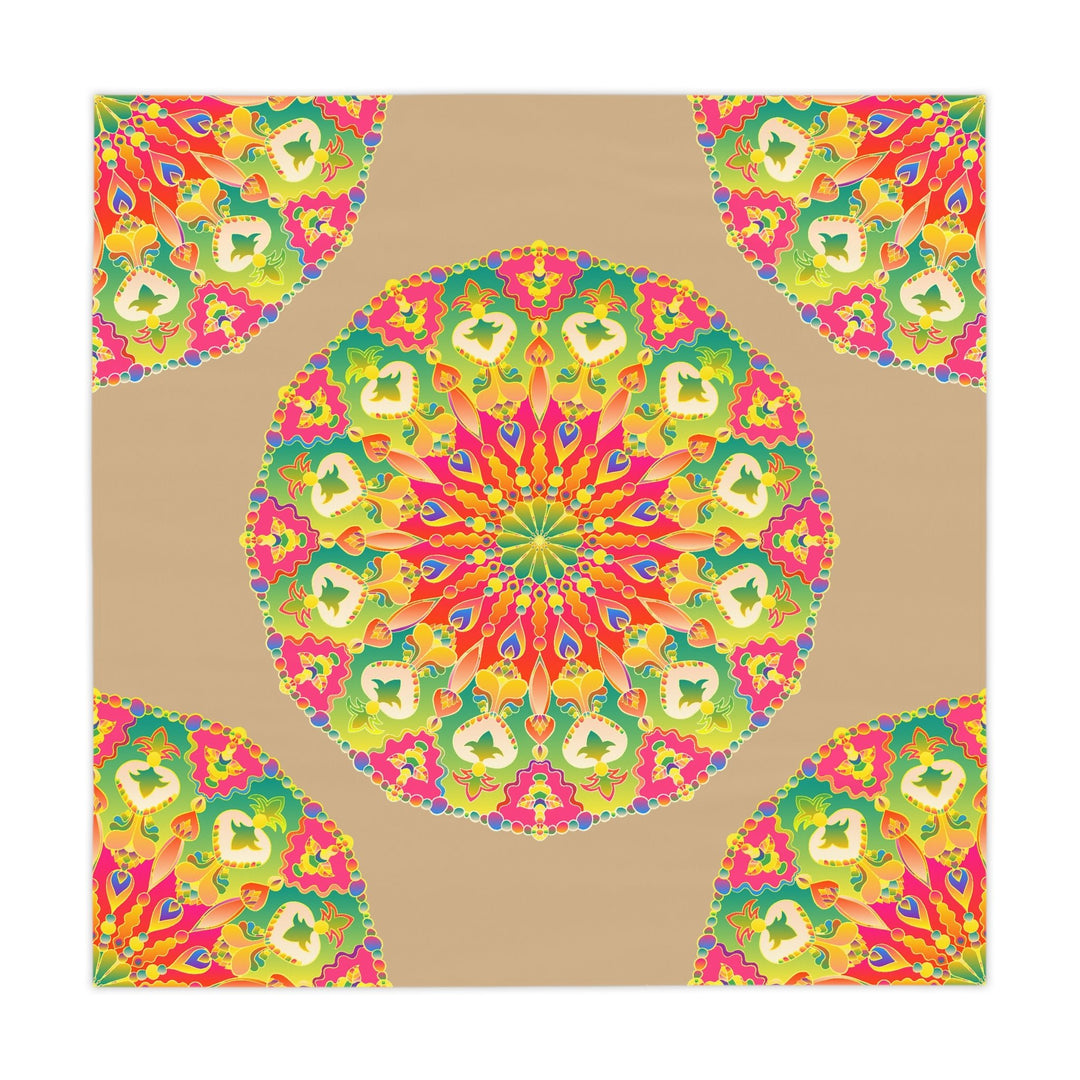 Vibrant Mandala Tablecloth - Colorful Sand Art Home Decor - Blululi