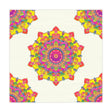 Vibrant Mandala Tablecloth - Ivory - 60 Inch Home Decor - Blululi
